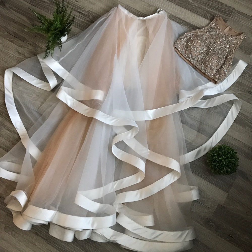 Two piece Cinderella formal dress